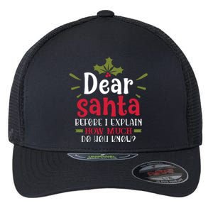 Dear Santa Before I Explain Flexfit Unipanel Trucker Cap