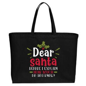 Dear Santa Before I Explain Cotton Canvas Jumbo Tote