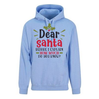 Dear Santa Before I Explain Unisex Surf Hoodie