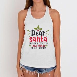 Dear Santa Before I Explain Women's Knotted Racerback Tank