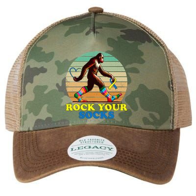 Down Syndrome Bigfoot Rock Your Socks Awareness Sasquatch Legacy Tie Dye Trucker Hat