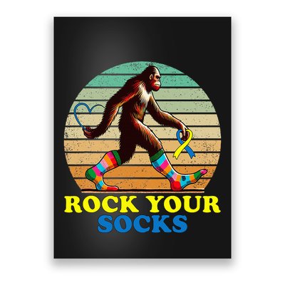 Down Syndrome Bigfoot Rock Your Socks Awareness Sasquatch Poster