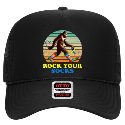 Down Syndrome Bigfoot Rock Your Socks Awareness Sasquatch Trucker Hat