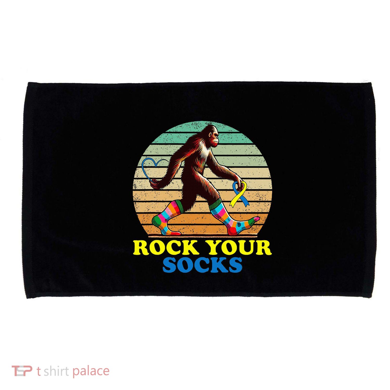 Down Syndrome Bigfoot Rock Your Socks Awareness Sasquatch Microfiber Hand Towel