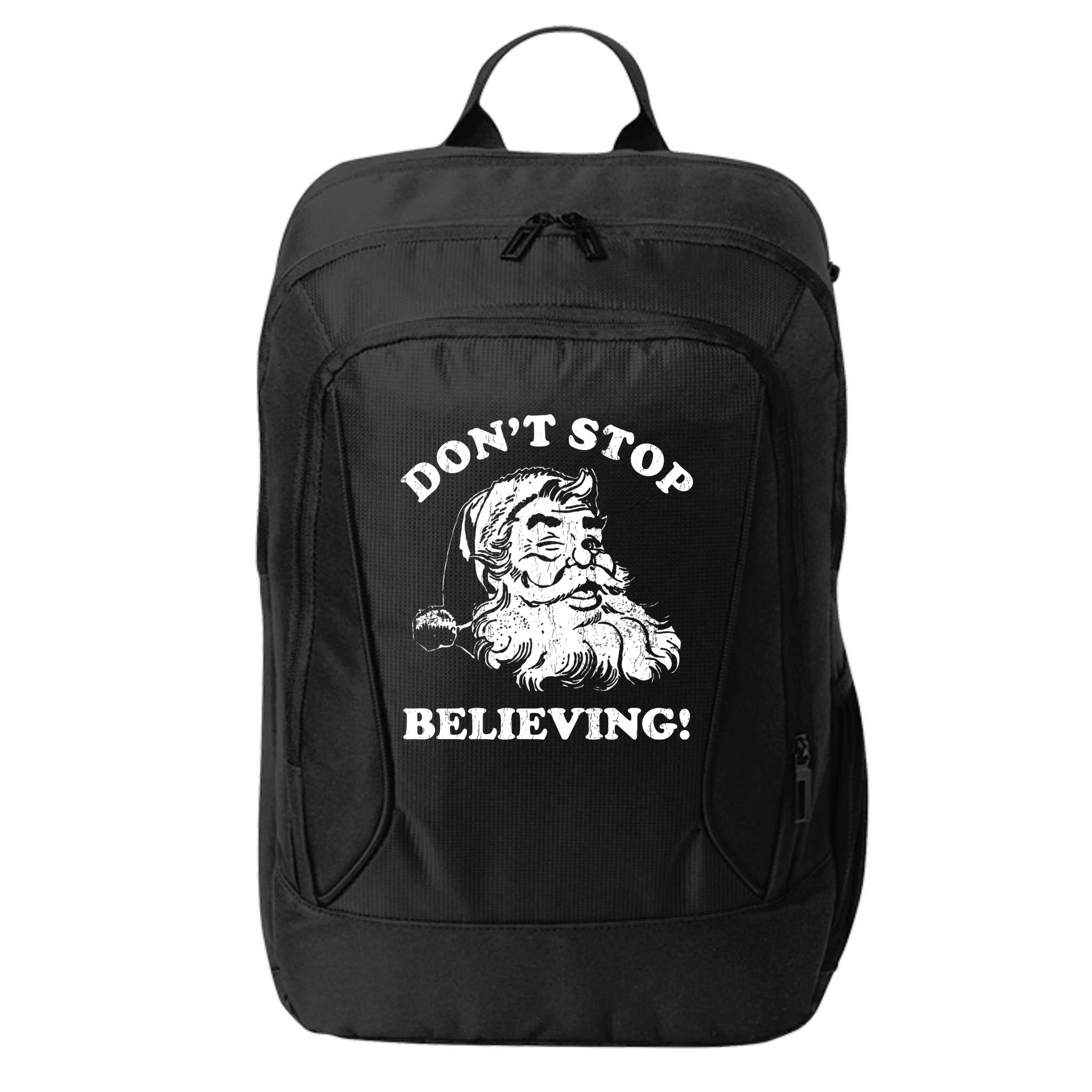 Dont Stop Believing Santa Claus Christmasvintage City Backpack
