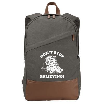 Dont Stop Believing Santa Claus Christmasvintage Cotton Canvas Backpack