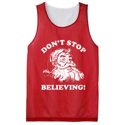 Dont Stop Believing Santa Claus Christmasvintage Mesh Reversible Basketball Jersey Tank