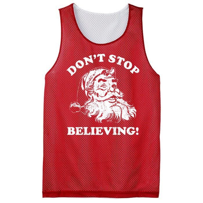 Dont Stop Believing Santa Claus Christmasvintage Mesh Reversible Basketball Jersey Tank