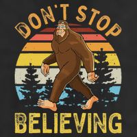 Don't Stop Believing Funny Bigfoot Women 7 Panel Mesh Trucker Snapback Hat