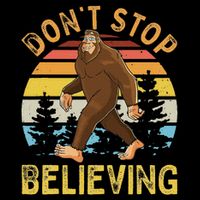 Don't Stop Believing Funny Bigfoot Women Flat Bill Trucker Hat