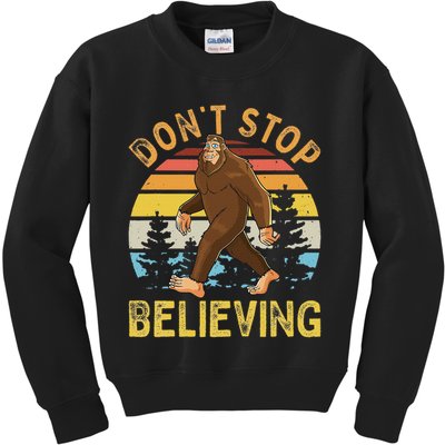 Don't Stop Believing Funny Bigfoot Women Kids Sweatshirt