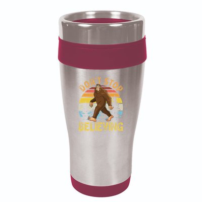 Don't Stop Believing Funny Bigfoot Women 16oz Travel Tumbler