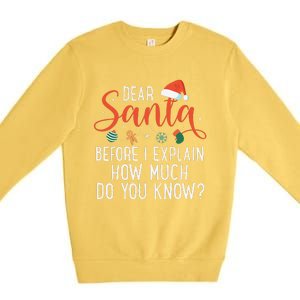 Dear Santa Before I Explain How Much Do You Know Christmas Premium Crewneck Sweatshirt