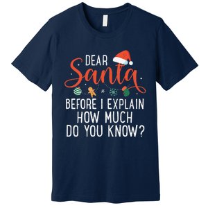 Dear Santa Before I Explain How Much Do You Know Christmas Premium T-Shirt