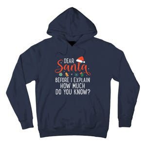 Dear Santa Before I Explain How Much Do You Know Christmas Tall Hoodie