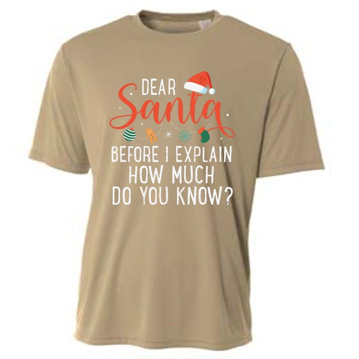 Dear Santa Before I Explain How Much Do You Know Christmas Cooling Performance Crew T-Shirt