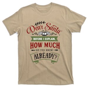 Dear Santa Before I Explain How Much Do You Know Already T-Shirt