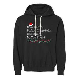 Dear Santa Before I Explain How Much Do You Know Christmas Garment-Dyed Fleece Hoodie