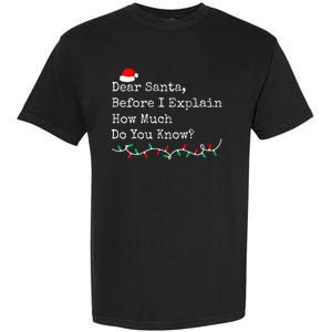 Dear Santa Before I Explain How Much Do You Know Christmas Garment-Dyed Heavyweight T-Shirt