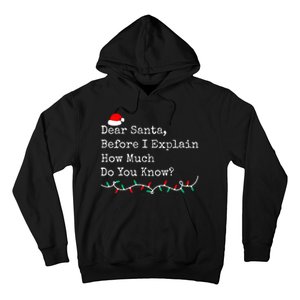 Dear Santa Before I Explain How Much Do You Know Christmas Hoodie