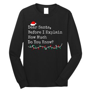 Dear Santa Before I Explain How Much Do You Know Christmas Long Sleeve Shirt