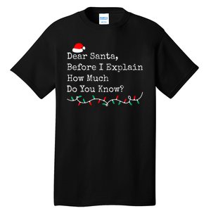 Dear Santa Before I Explain How Much Do You Know Christmas Tall T-Shirt