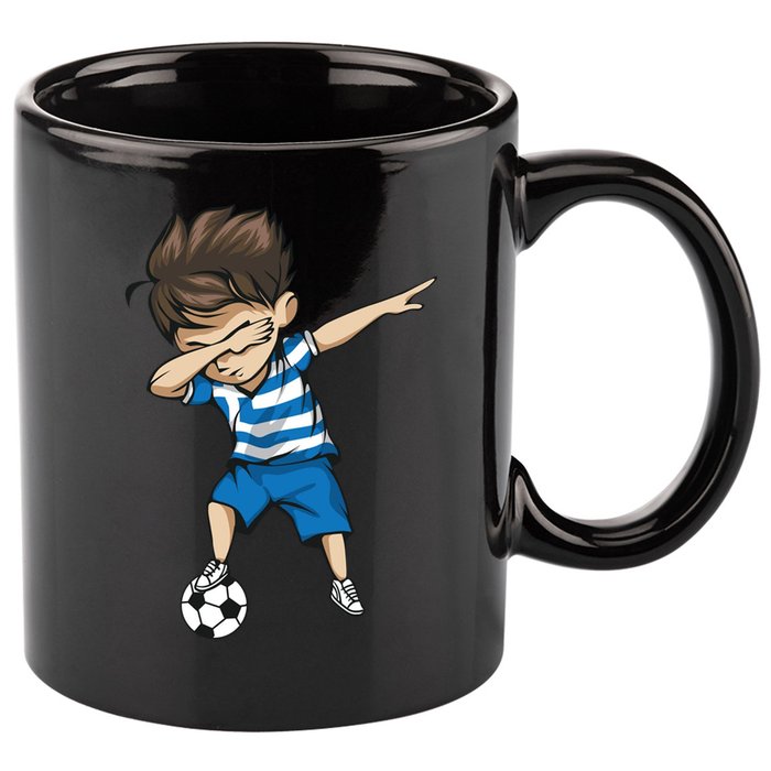 Dabbing Soccer Boy Greece 11oz C Handle Ceramic Mug