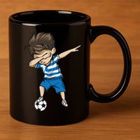 Dabbing Soccer Boy Greece 11oz C Handle Ceramic Mug