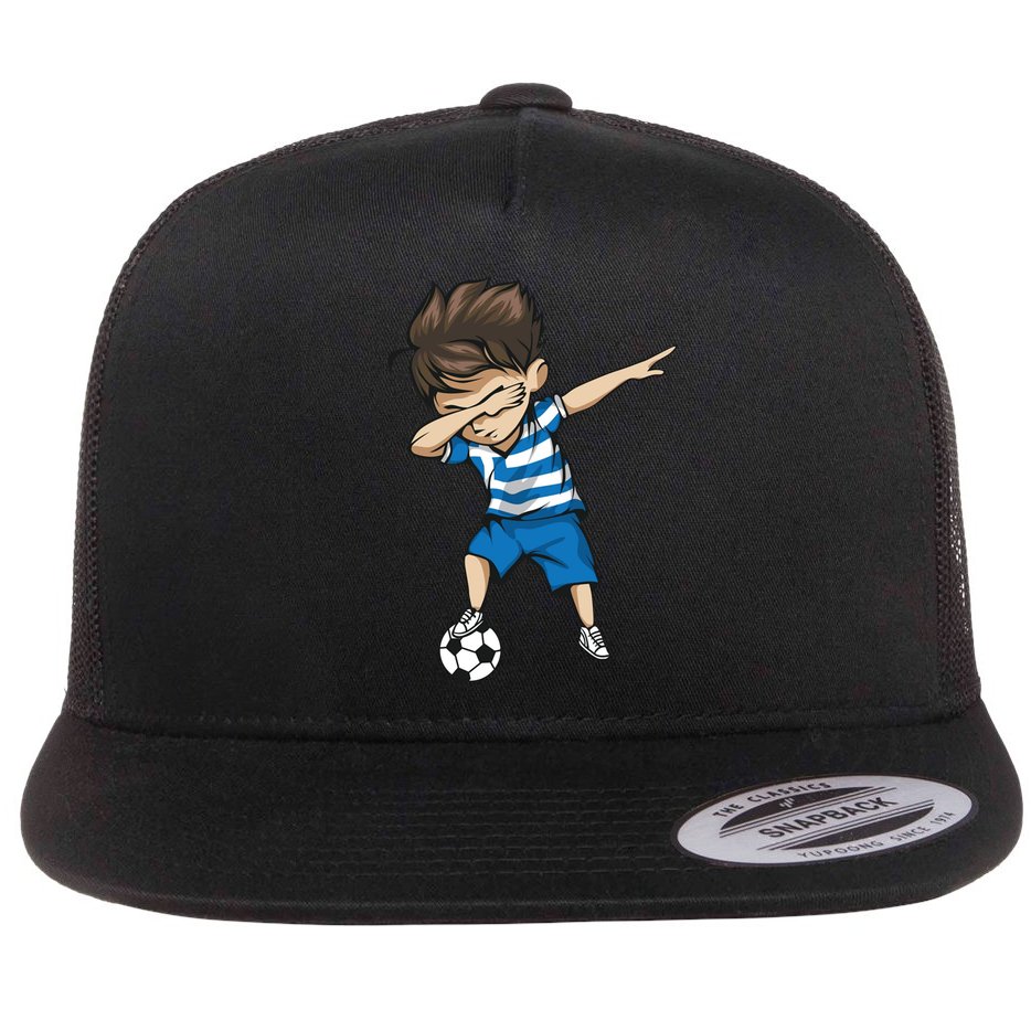 Dabbing Soccer Boy Greece Flat Bill Trucker Hat