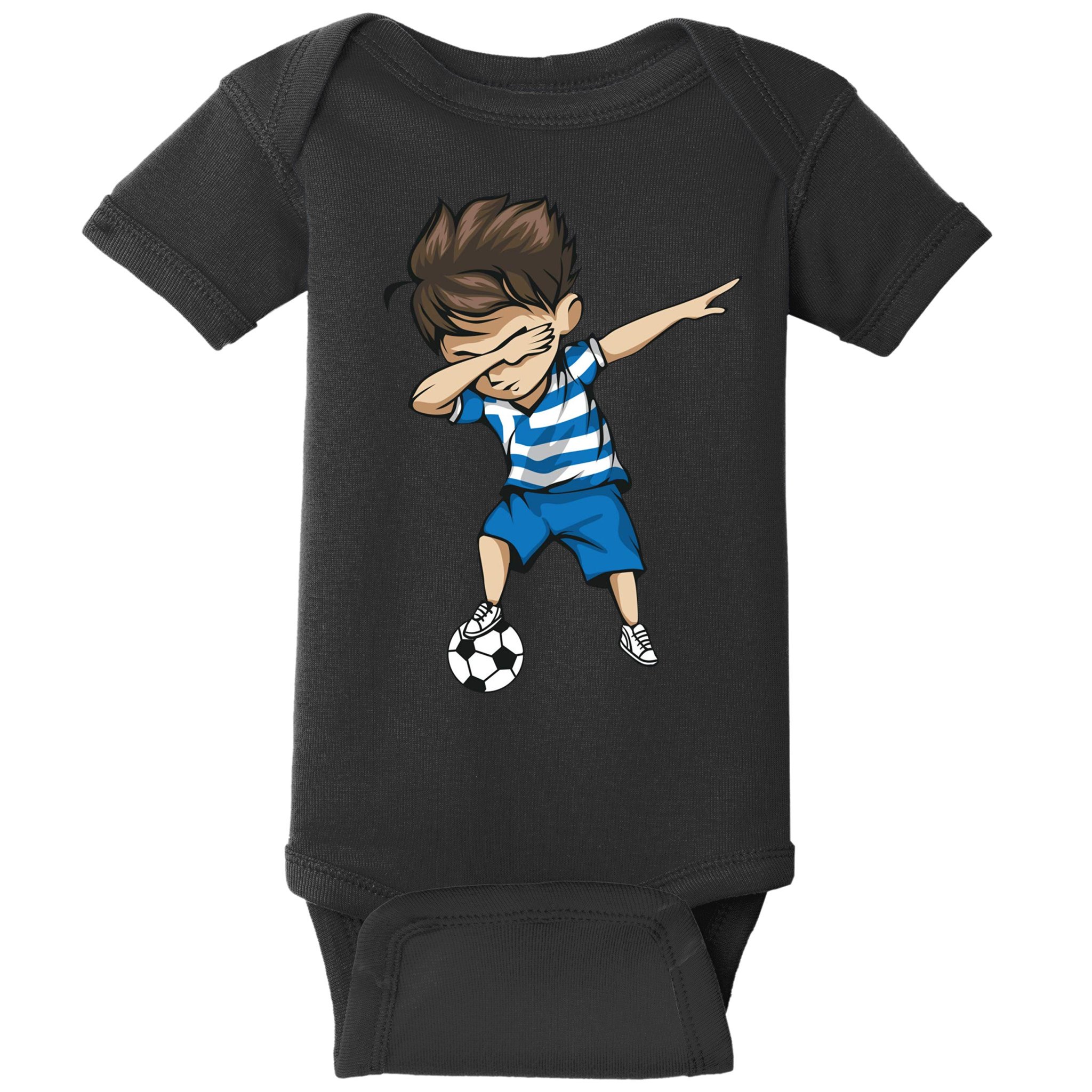 Dabbing Soccer Boy Greece Baby Bodysuit