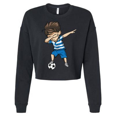 Dabbing Soccer Boy Greece Cropped Pullover Crew