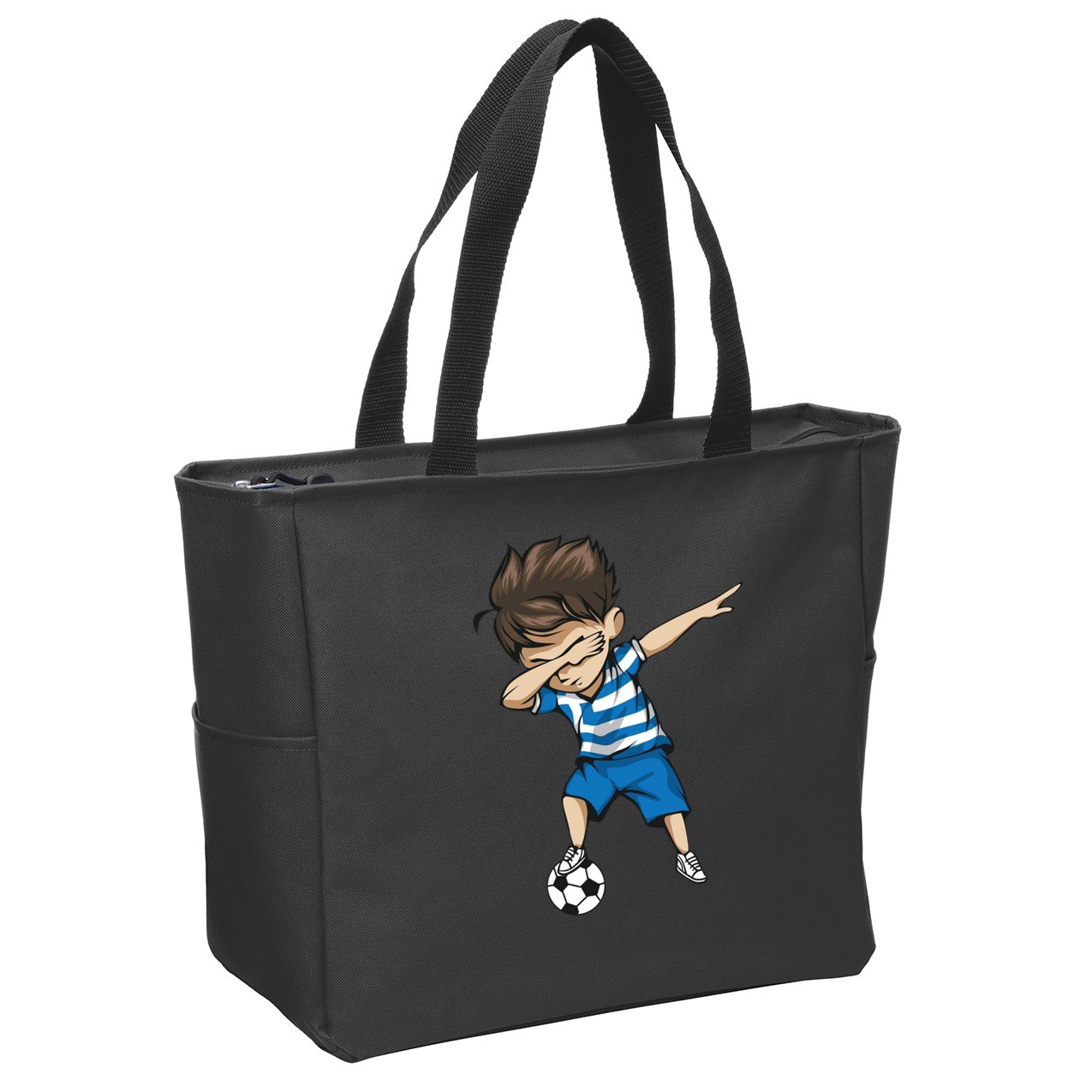 Dabbing Soccer Boy Greece Zip Tote Bag