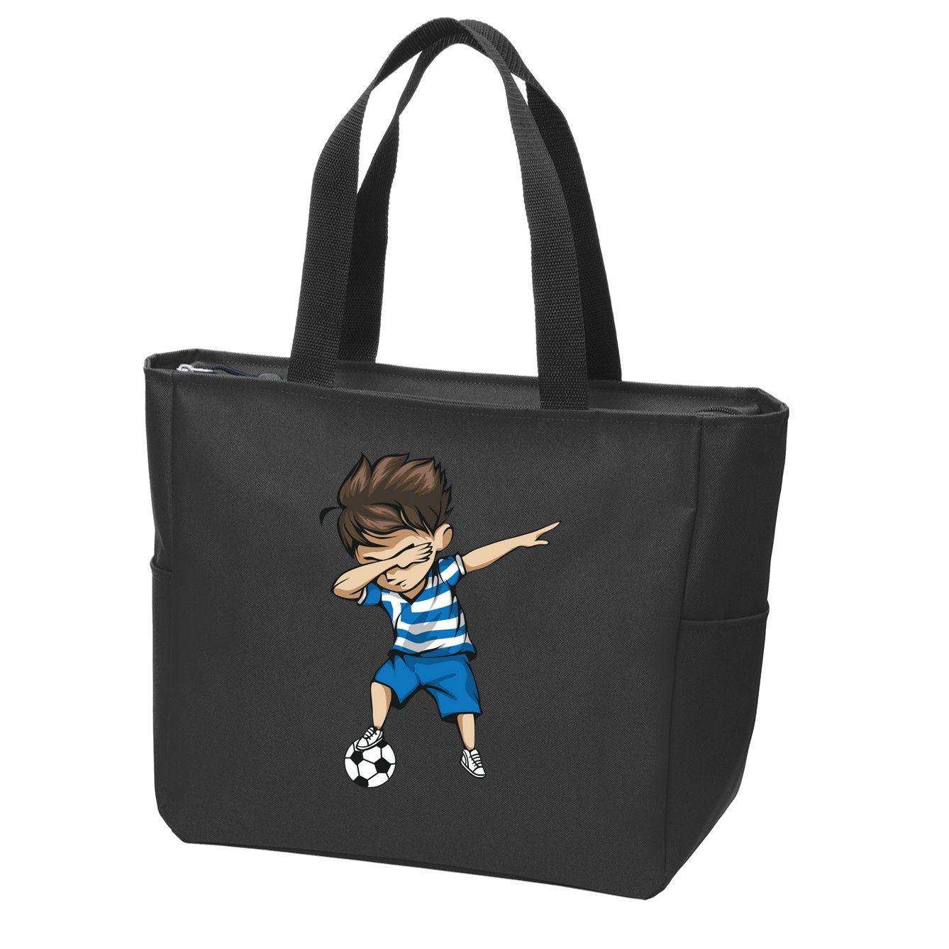 Dabbing Soccer Boy Greece Zip Tote Bag