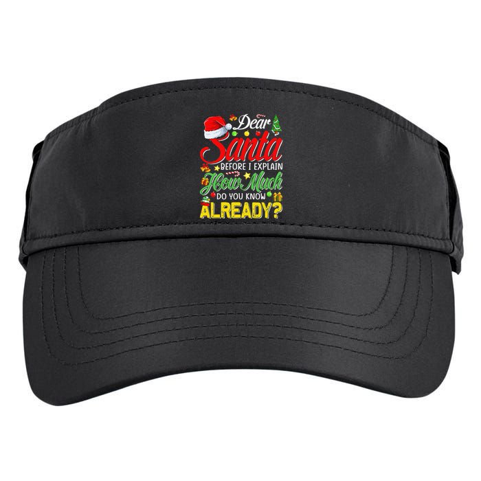 Dear Santa Before I Explain How Much Do You Know Already Adult Drive Performance Visor