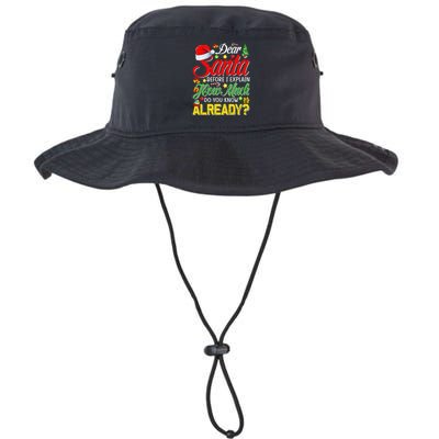 Dear Santa Before I Explain How Much Do You Know Already Bucket Hat