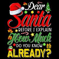 Dear Santa Before I Explain How Much Do You Know Already Bucket Hat