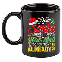 Dear Santa Before I Explain How Much Do You Know Already 11oz C Handle Ceramic Mug