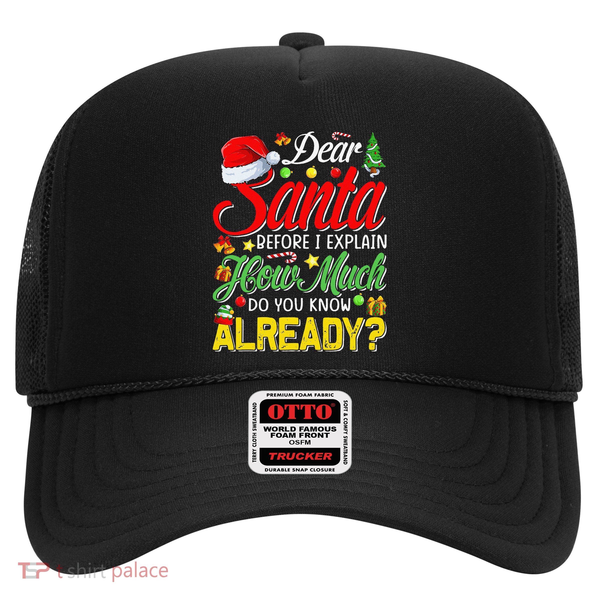Dear Santa Before I Explain How Much Do You Know Already Trucker Hat