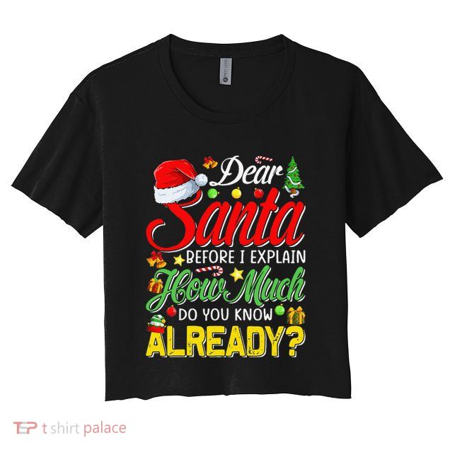 Dear Santa Before I Explain How Much Do You Know Already Crop Top