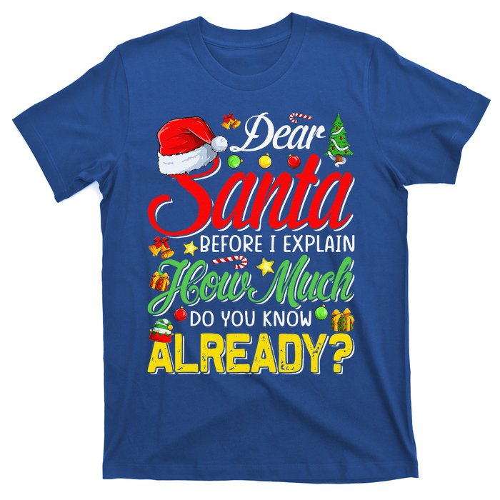 Dear Santa Before I Explain How Much Do You Know Already T-Shirt