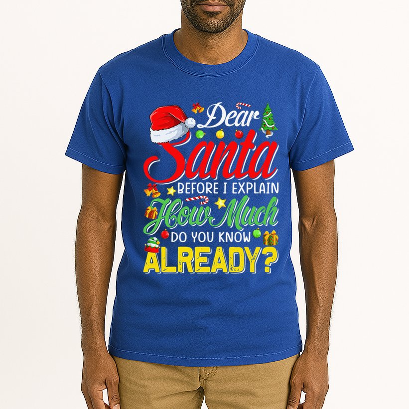 Dear Santa Before I Explain How Much Do You Know Already Tall T-Shirt