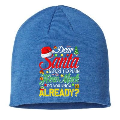 Dear Santa Before I Explain How Much Do You Know Already Sustainable Beanie
