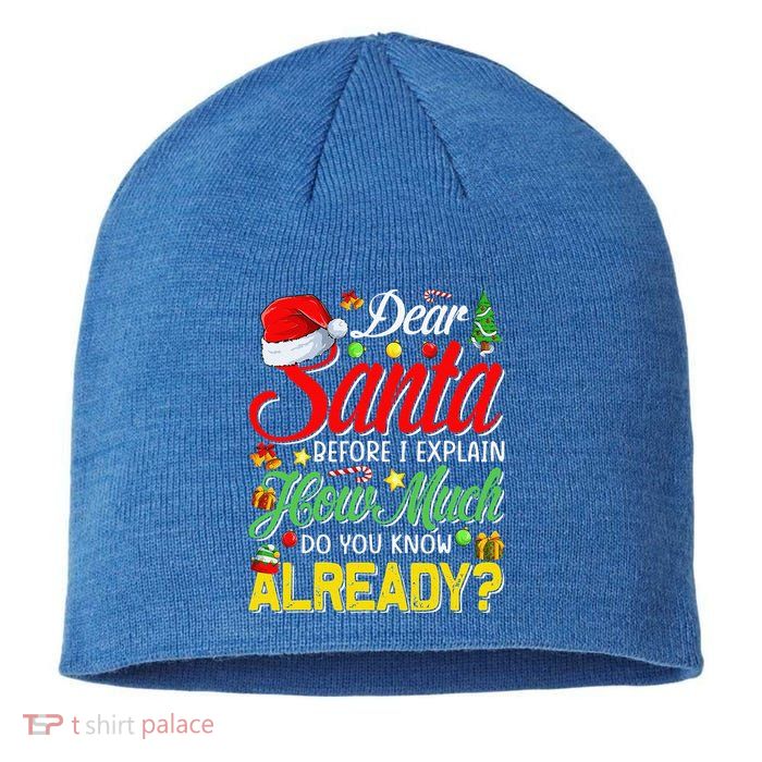 Dear Santa Before I Explain How Much Do You Know Already Sustainable Beanie