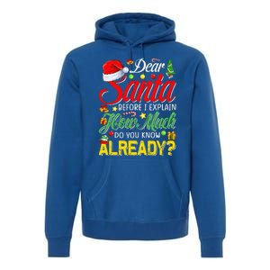 Dear Santa Before I Explain How Much Do You Know Already Premium Hoodie