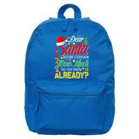 Dear Santa Before I Explain How Much Do You Know Already 16 in Basic Backpack