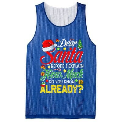 Dear Santa Before I Explain How Much Do You Know Already Mesh Reversible Basketball Jersey Tank