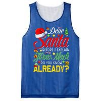 Dear Santa Before I Explain How Much Do You Know Already Mesh Reversible Basketball Jersey Tank