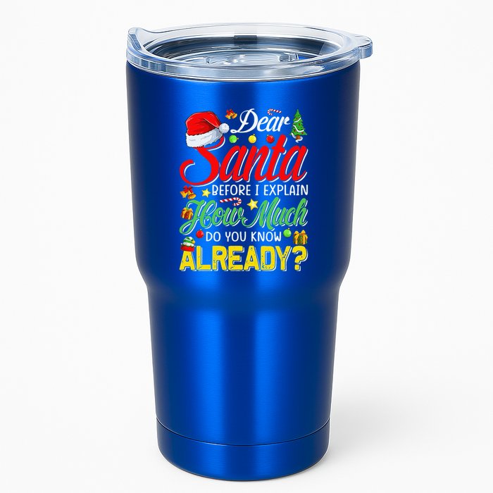 Dear Santa Before I Explain How Much Do You Know Already Tumbler