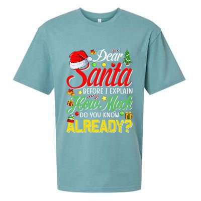 Dear Santa Before I Explain How Much Do You Know Already Sueded Cloud Jersey T-Shirt