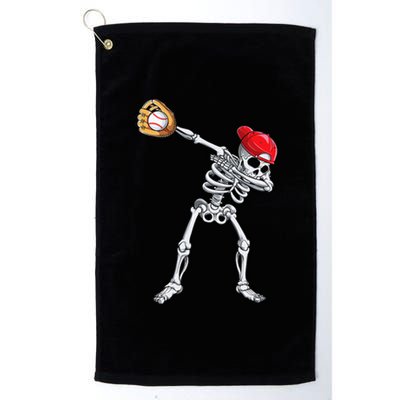 Dabbing Skeleton Baseball Halloween Player Catcher Pitcher Platinum Collection Golf Towel